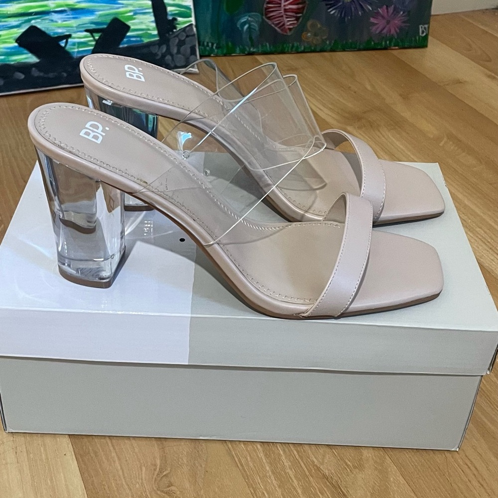 BP Naomi Block Clear Heels